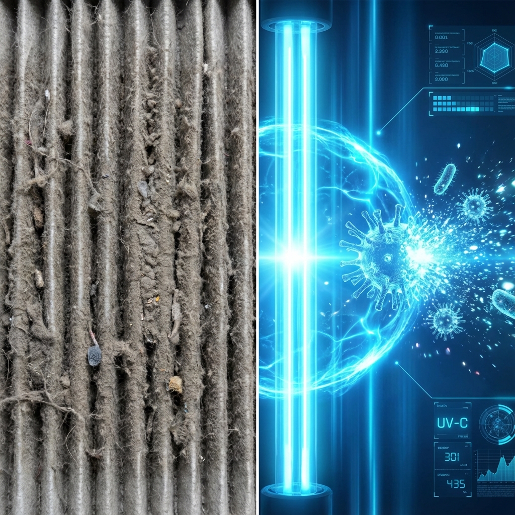 Dirty Filter vs UV Light Simulation